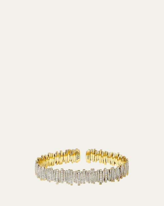 18K Classic Diamond Full Pavé Cuff Bracelet